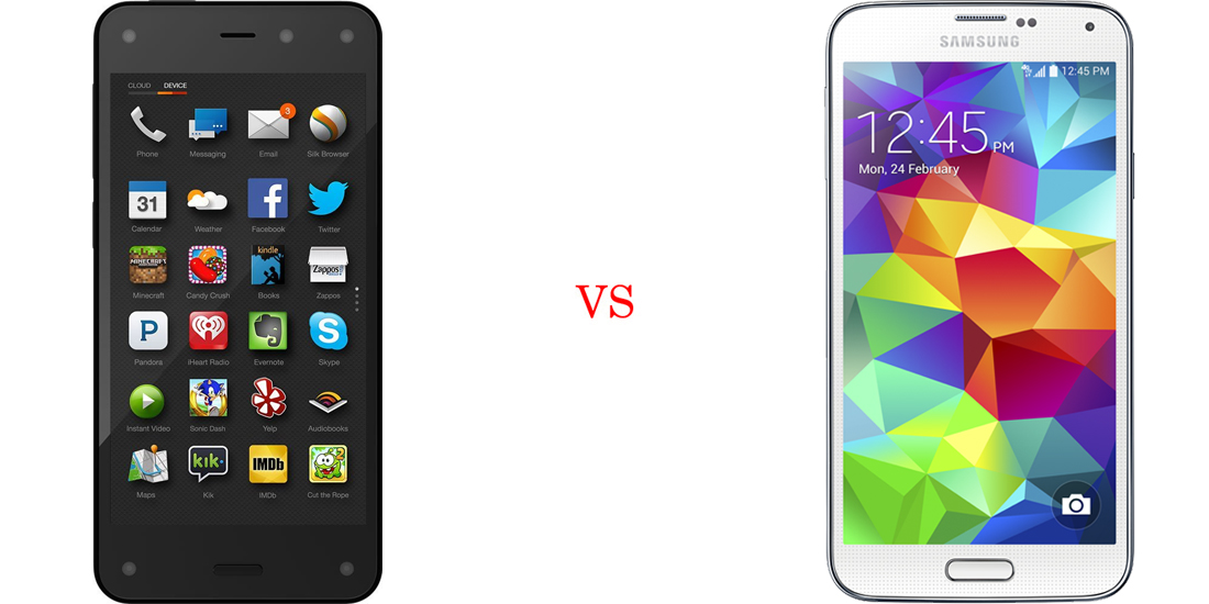 Amazon Fire Phone versus Samsung Galaxy S5 2